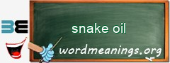 WordMeaning blackboard for snake oil